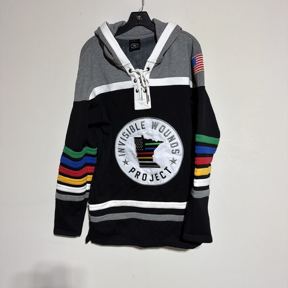 Invisible Wounds Project Hockey Hoodie Large Embroidered Fleece Lined SotaStick